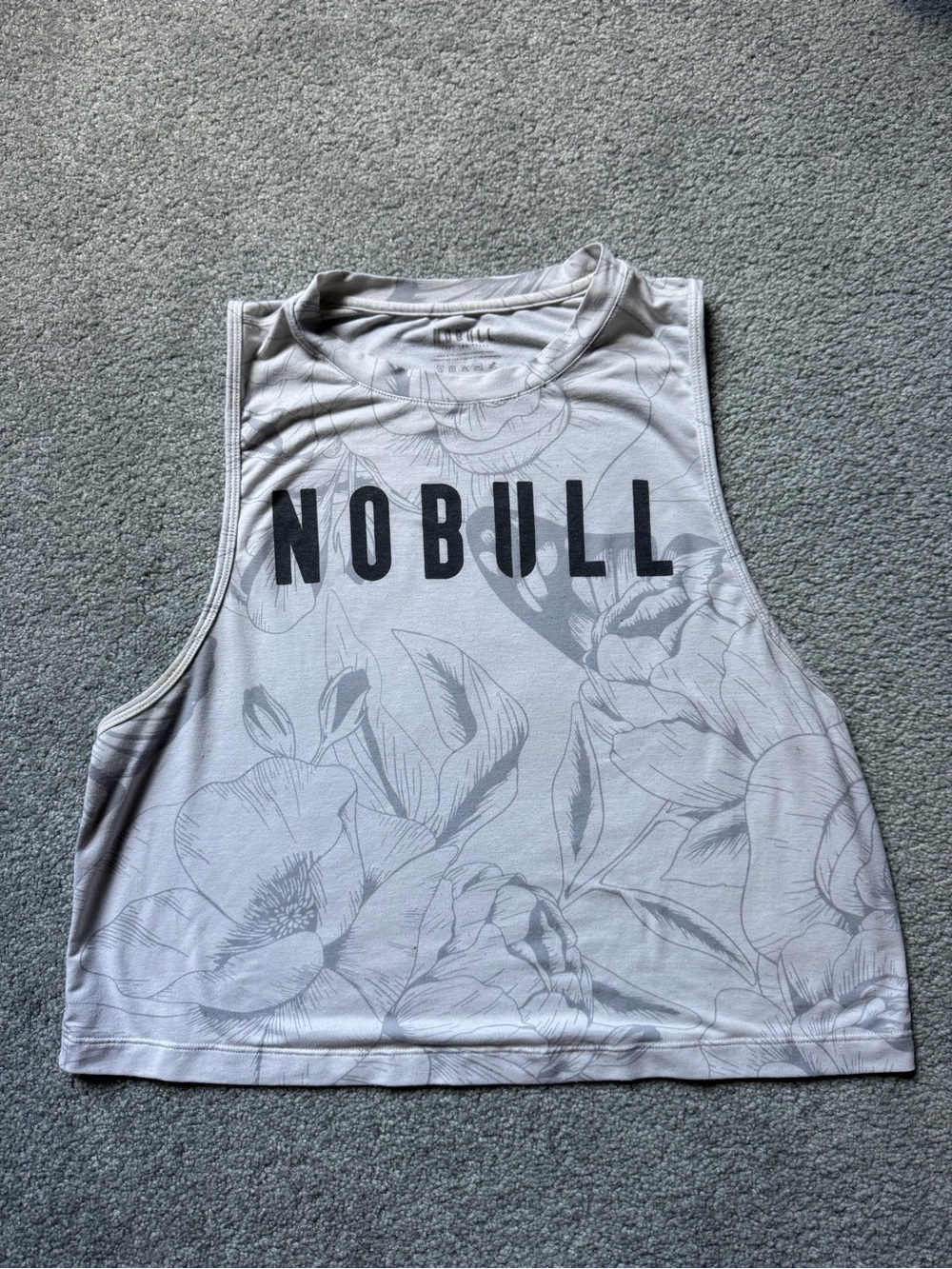 NOBULL Women's Floral Cropped Tank Top in White